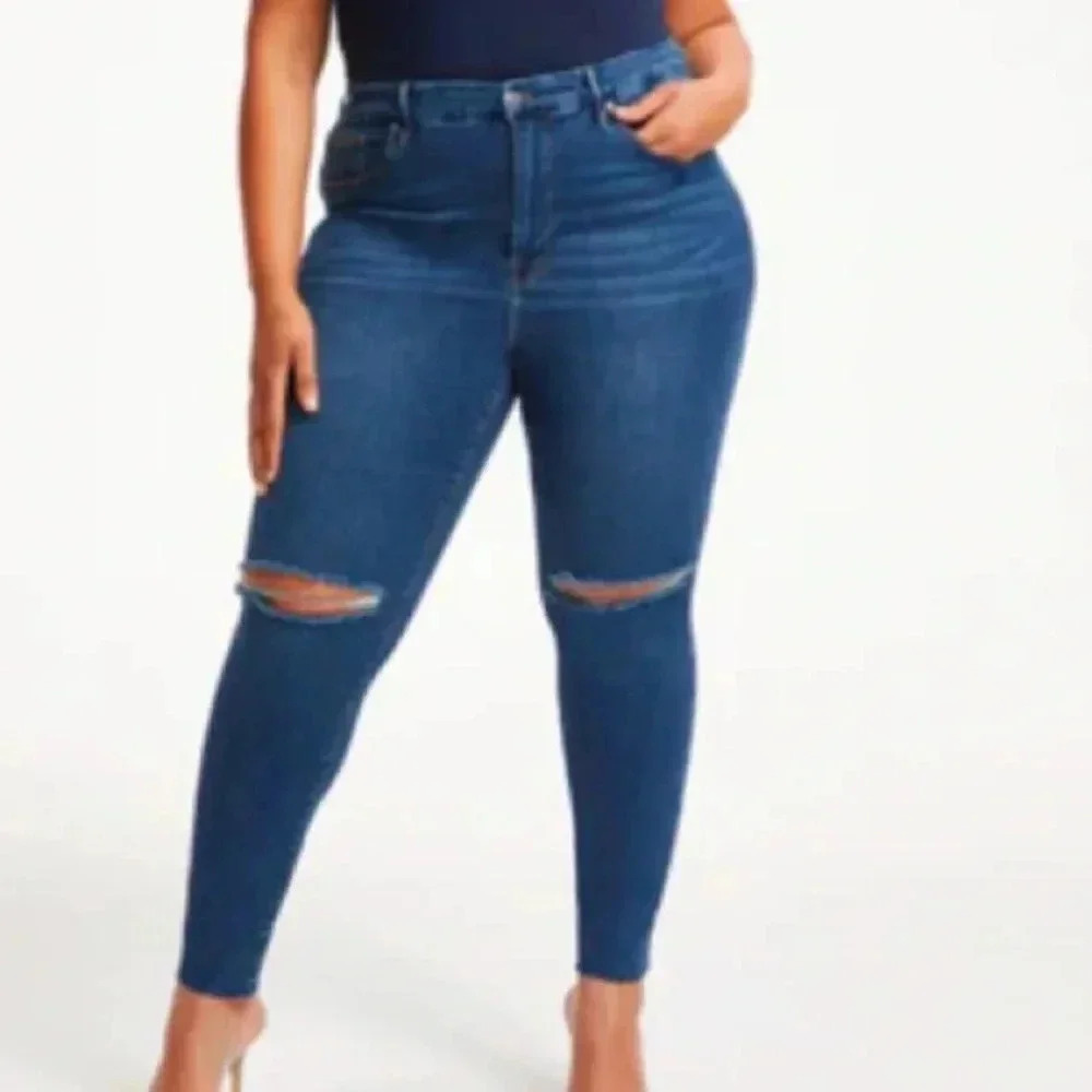 Good American GOOD WAIST CROP DEEP
V YOKE I INDIGO140 29/8